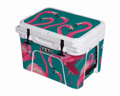 YETI Full Wrap Flamingos Teal