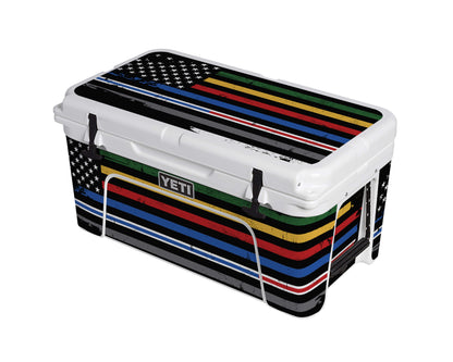 YETI 65 Full Wrap American Flag Support Our Heroes